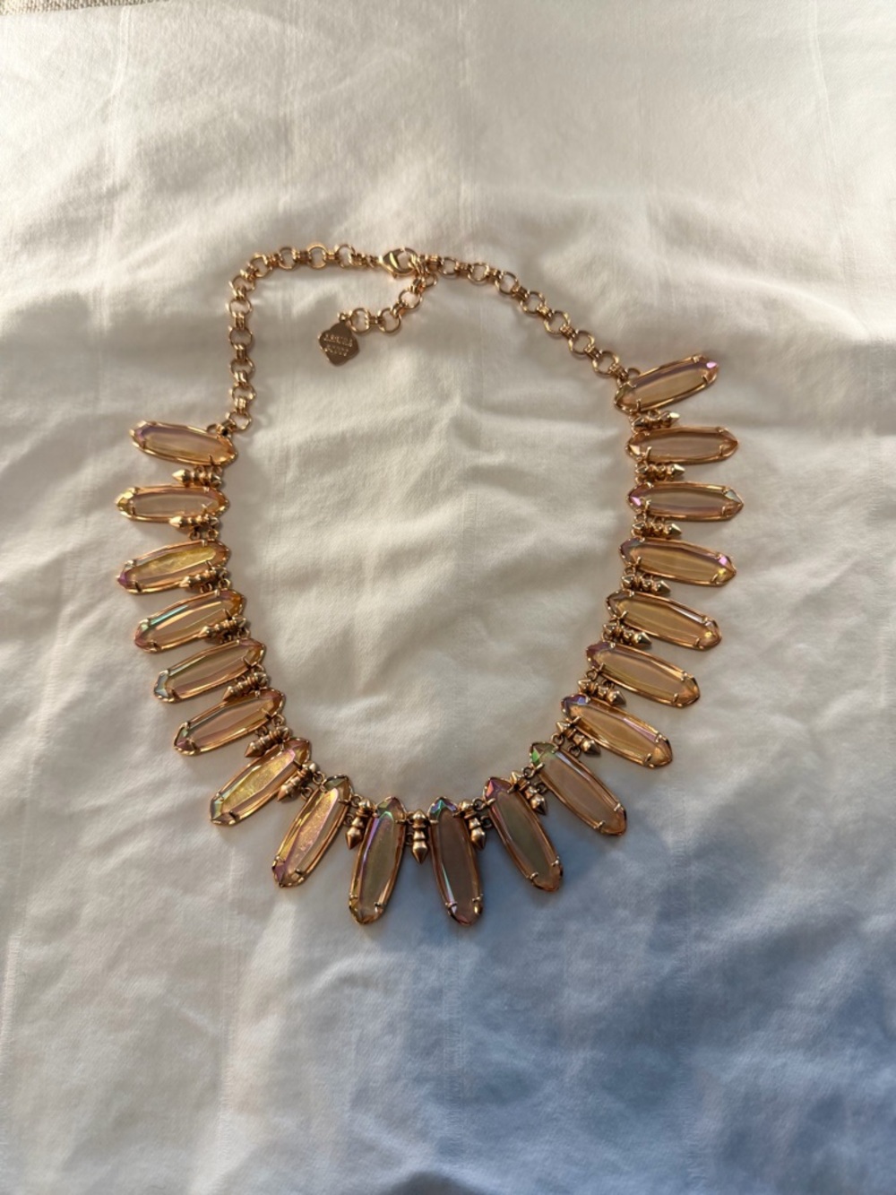 Kendra Scott Gabriella Statement Necklace - rose gold peach iridescent